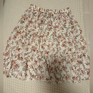 Floral White and Pink Women's Skirt